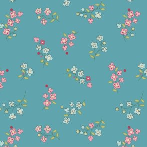 EQP Patchworkstof - Forget me not - Royal