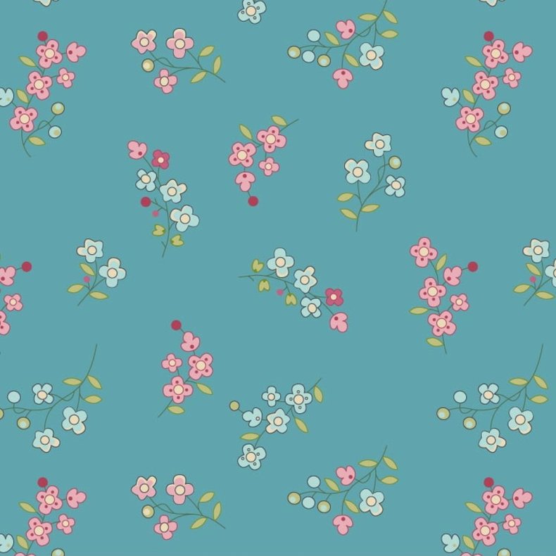 EQP Patchworkstof - Forget me not - Royal