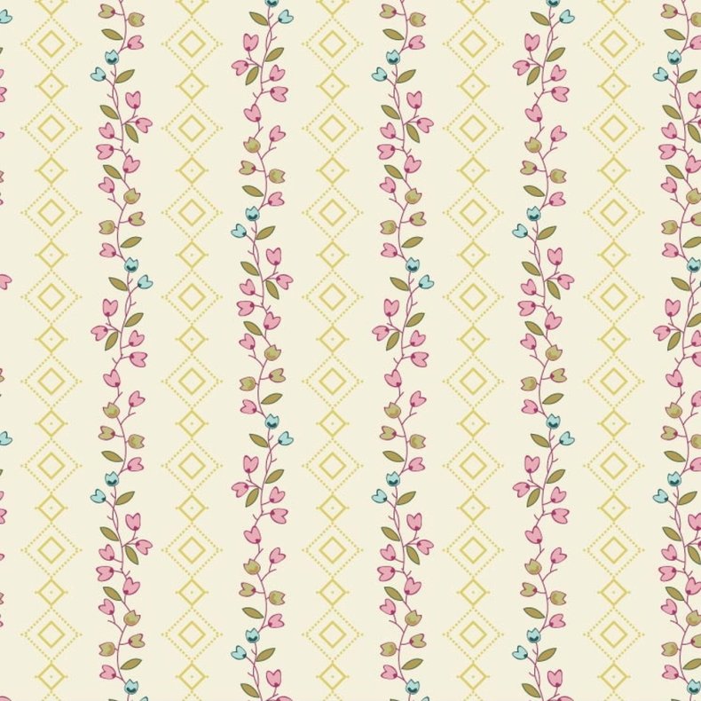 EQP Patchworkstof - Clematis - Cotton
