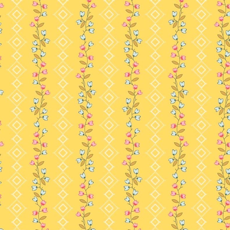 EQP Patchworkstof - Clematis - Sweet sunshine