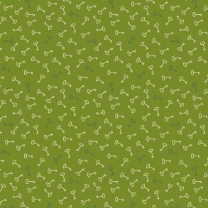 EQP Patchworkstof - Keys - Forest green