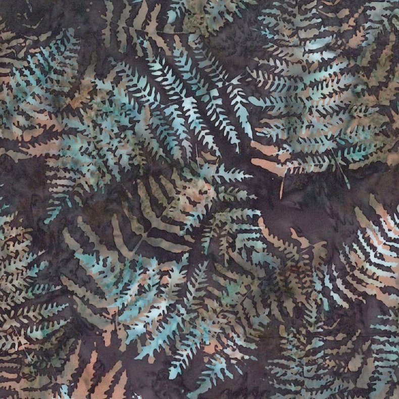 Batikstof - Fern - Umber