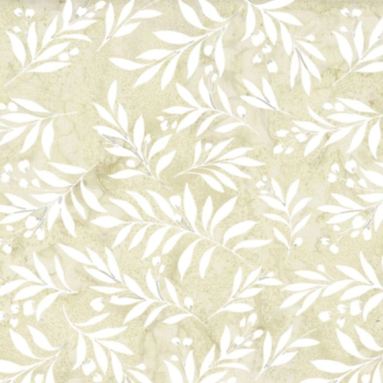 Batikstof - Berry Twig- Papyrus