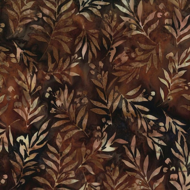 Batikstof - Berry Twig- Pecan