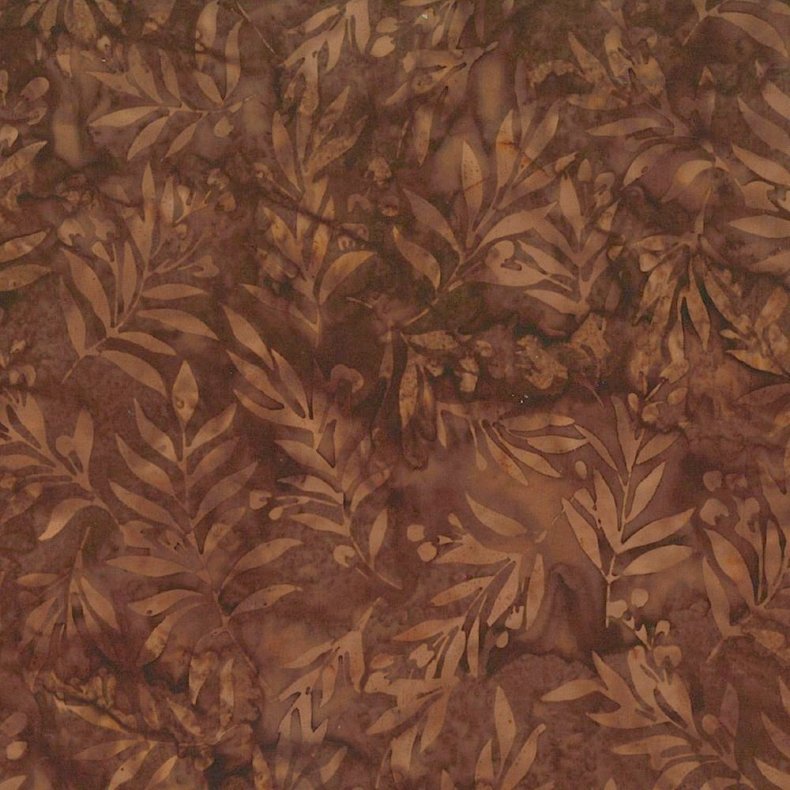 Batikstof - Berry Twig- Brown