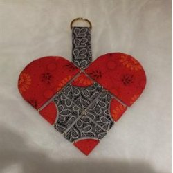 Patchworkm�nster - H�ndsyede Store Hjerter