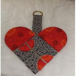 Patchworkm�nster - H�ndsyede Store Hjerter