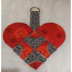 Patchworkm�nster - H�ndsyede Store Hjerter