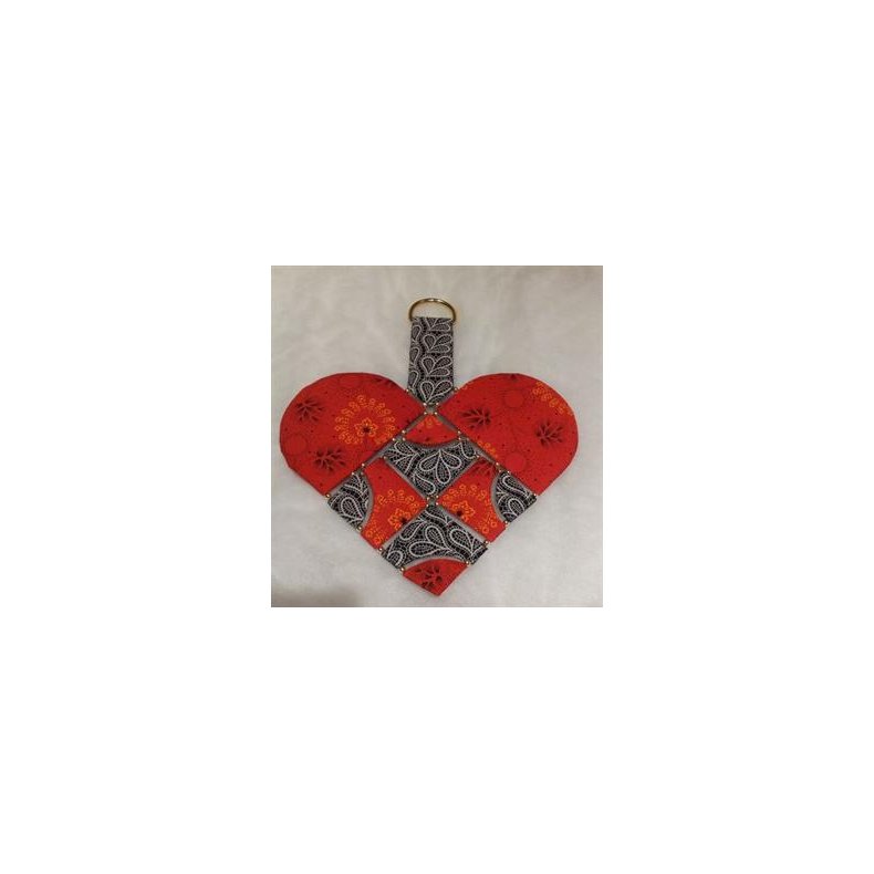 Patchworkm�nster - H�ndsyede Store Hjerter