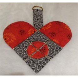 Patchworkm�nster - H�ndsyede Store Hjerter