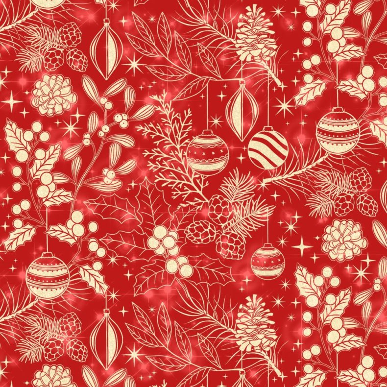Julepatchworkstof - Warmth &amp; Cheer - Red