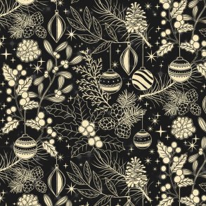 Julepatchworkstof - Warmth & Cheer - Black
