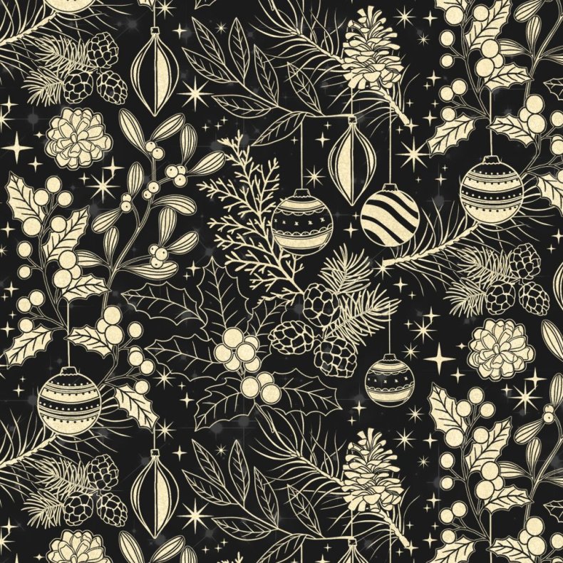 Julepatchworkstof - Warmth &amp; Cheer - Black