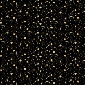 Julepatchworkstof - Stars - Black