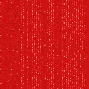 Julepatchworkstof - Dots & Stars - Red
