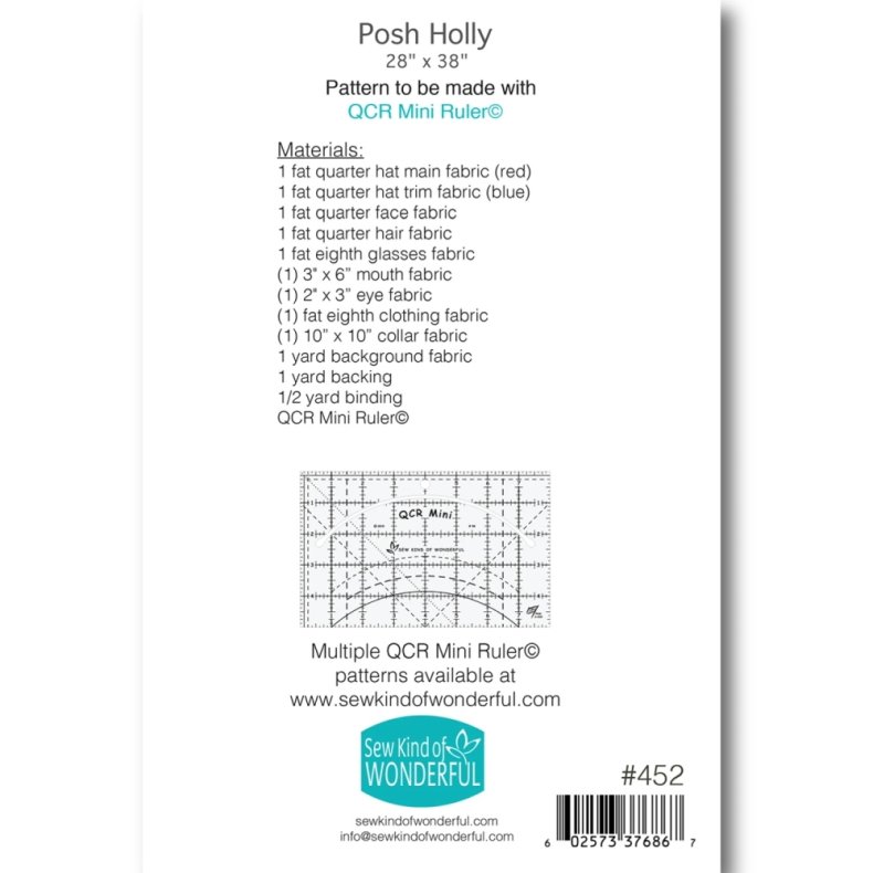 Patchworkm�nster til Mini Quick Curve lineal - Posh Holly