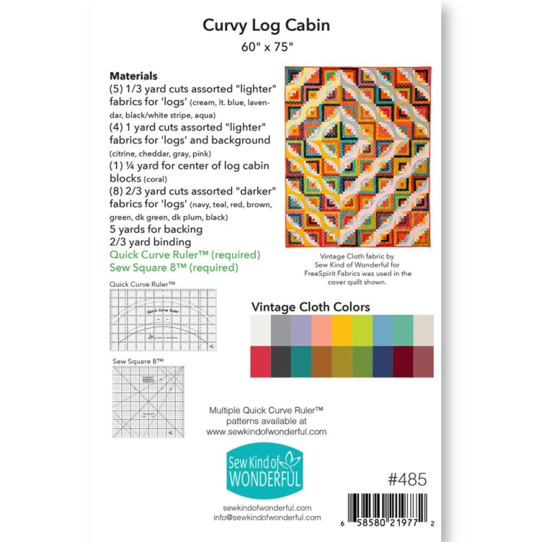 Patchworkm�nster - Curvey Log Cabin til Quick curve ruler