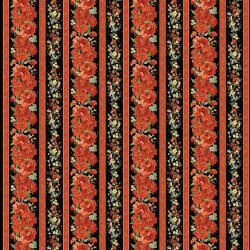 Patchworkstof - Asian floral stripe
