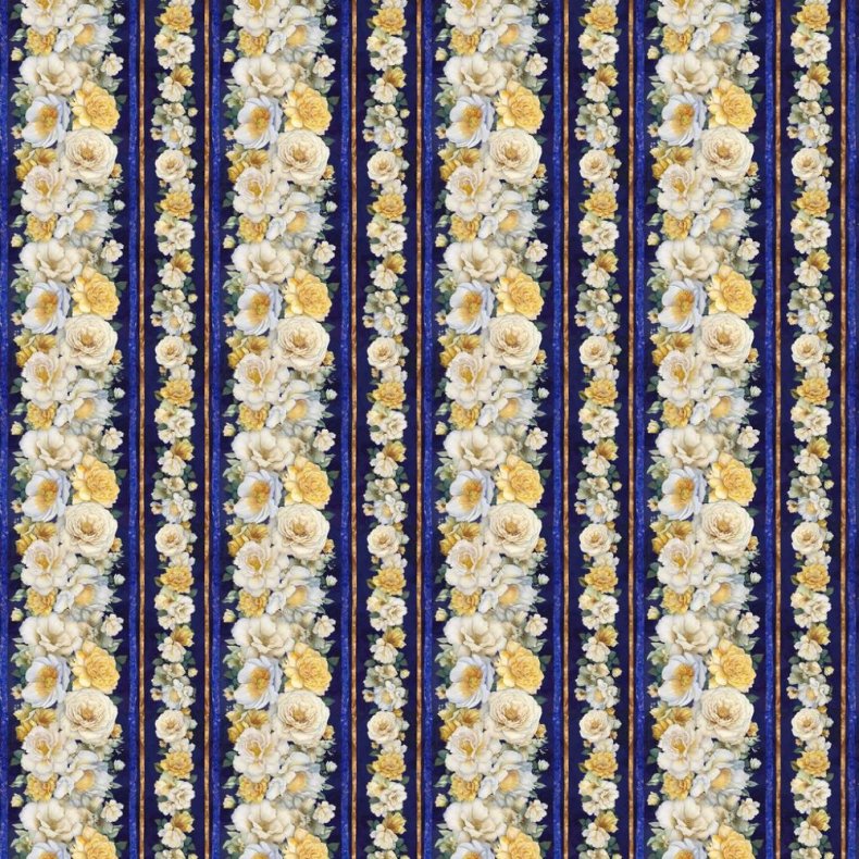 Patchworkstof - Lumi�re floral stripe
