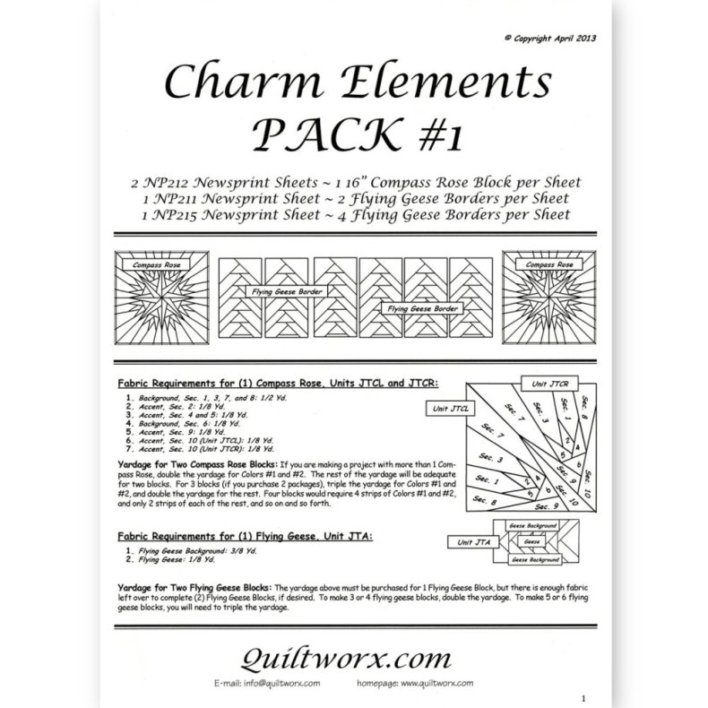 QuiltWorx Charm Elements - Pack #1