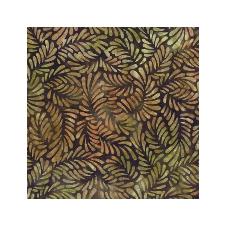 Batikstof - Feathers Brun