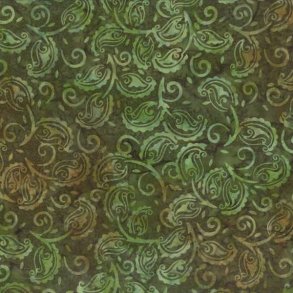 Batikstof - Paisley Stilk Gr�n