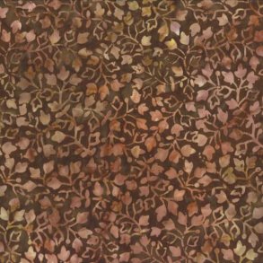 Batikstof - Ivy Vines brun
