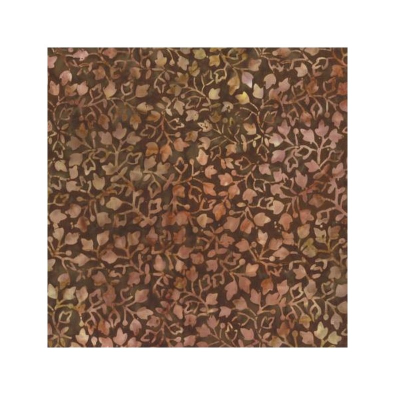 Batikstof - Ivy Vines brun