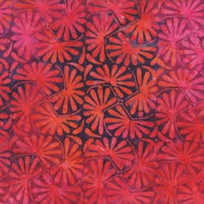 Batikstof - Fans Fuchsia Orange