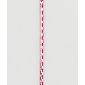 Hvid og r�d polyestersnor 3mm