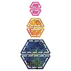 Accuquilt Skabelon - Sekskant, halve 1", 1�", 2" 55165