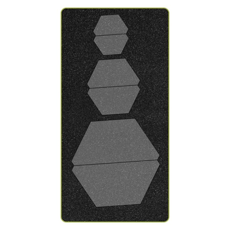 Accuquilt Skabelon - Sekskant, halve 1", 1�", 2" 55165
