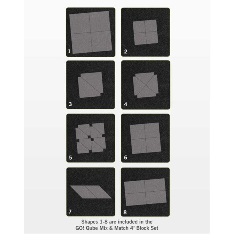 Accuquilt Skabeloner - Go! Qube 4" Block Mix & Match 55229