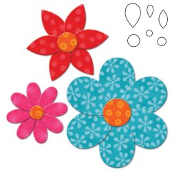 Accuquilt Skabelon - Kronblade og center, blomster 55326