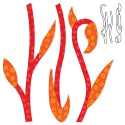 Accuquilt Skabelon -  Stilke og blade, blomster 55331