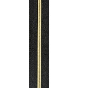 Spirallynl�s 6mm Sort med guld (25 cm) 