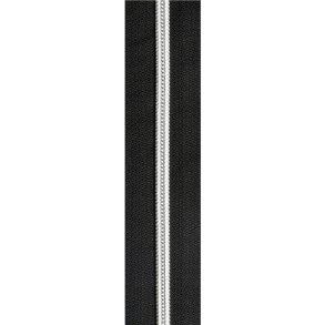 Spirallynl�s 6mm Sort med s�lv (25 cm) 