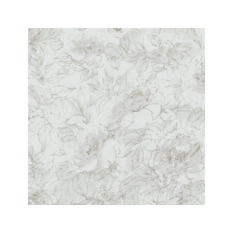 Tone-i-tone basisstof - Floral Outline White