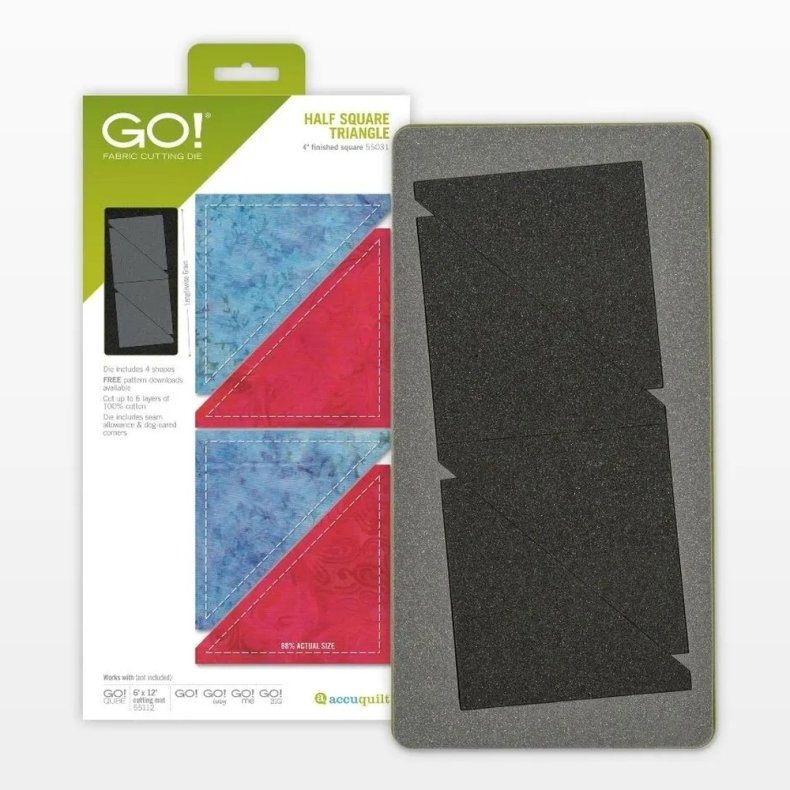 Accuquilt Skabelon - Half square triangle 4" 55031