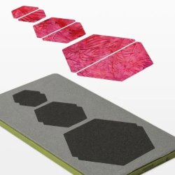 Accuquilt Skabelon - Sekskant, halve 1", 1�", 2" 55165