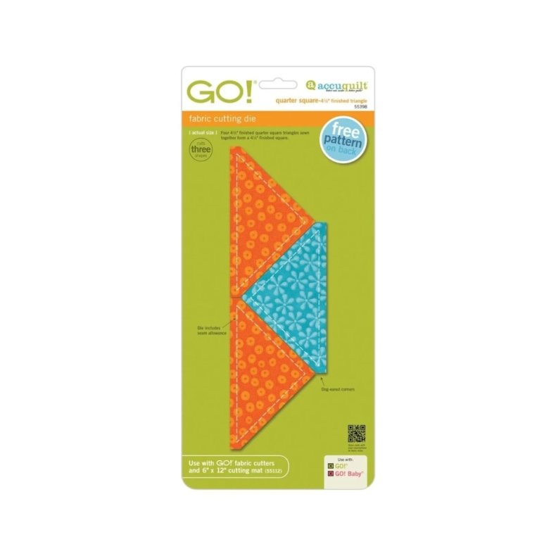 Accuquilt Skabelon - Quarter square 4�", trekanter 55398