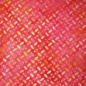 Batikstof - Anthology Gulorange Ellipser p� Pink