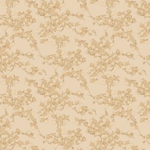 Bagside flannelstof - Leaves and vines - Beige