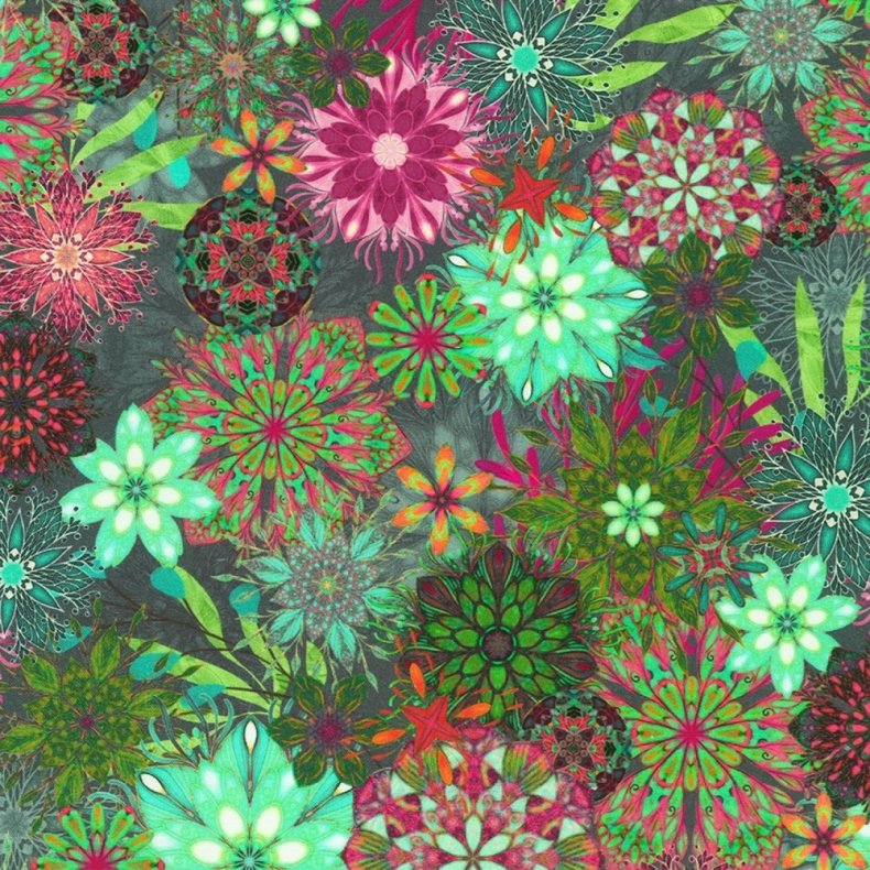 Bagside Patchworkstof - Medallions - Bouquet