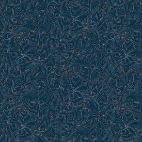 Bagside Patchworkstof - Navy Multi Wisp