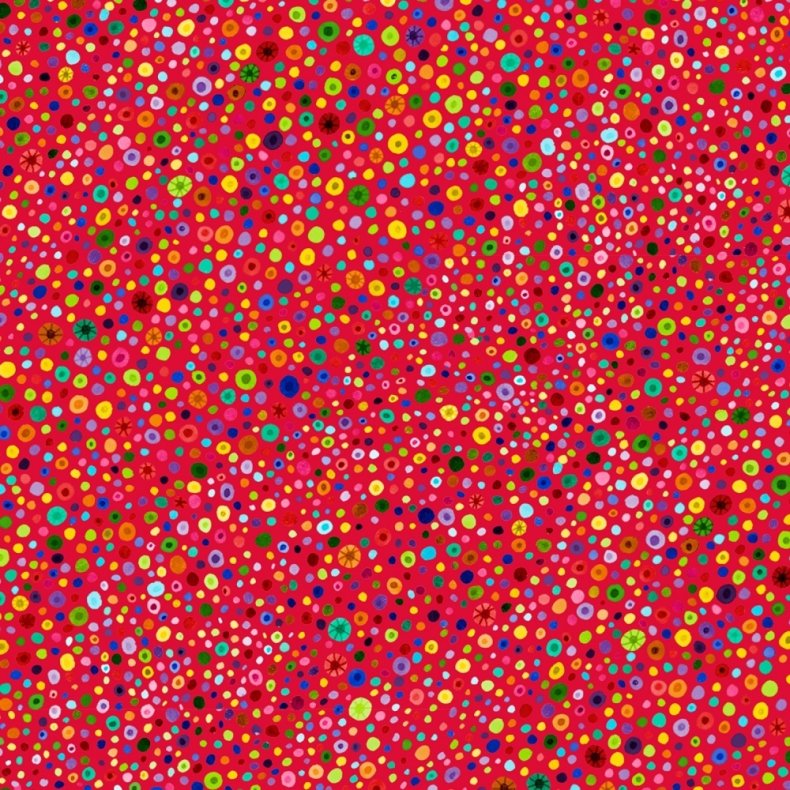 Bagside Patchworkstof - Glass beads - Red