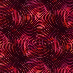 Bagside Patchworkstof - Ombre Circles Red