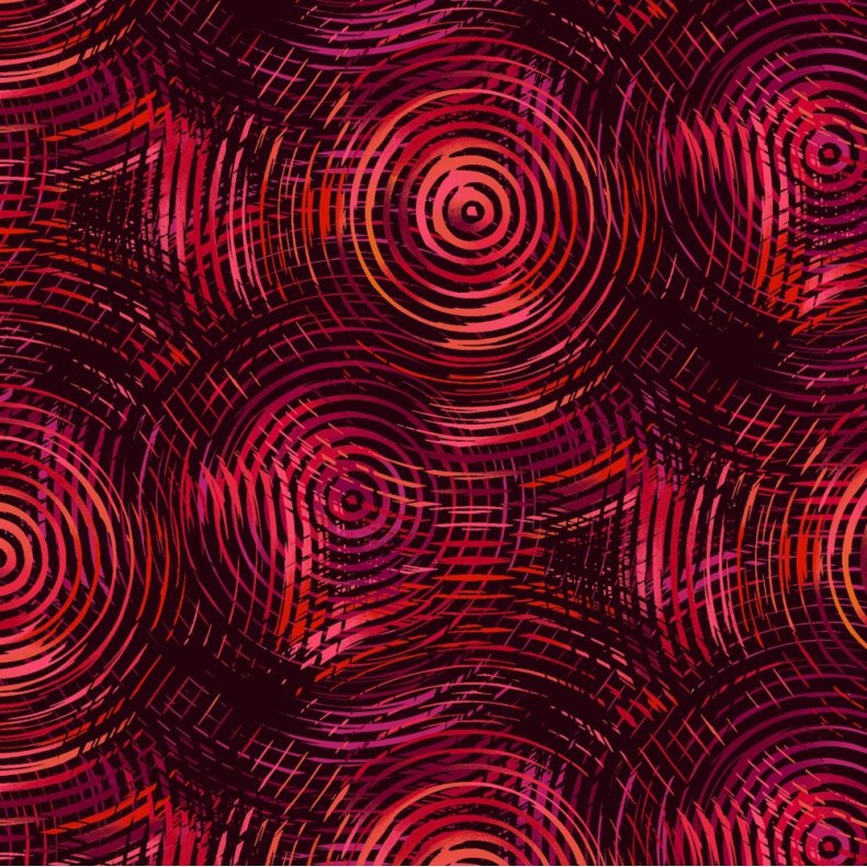 Bagside Patchworkstof - Ombre Circles Red