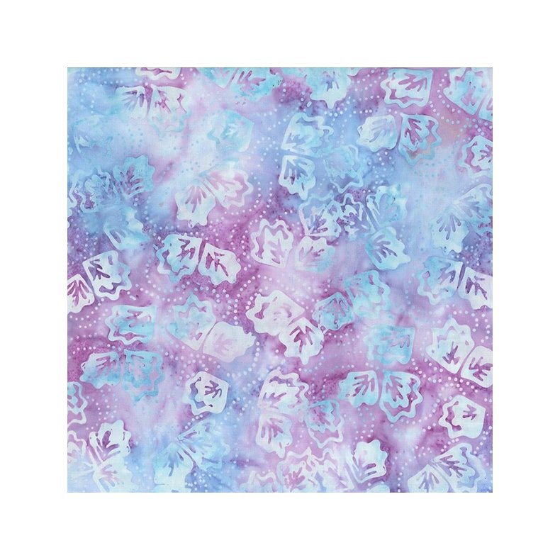 Batikstof - Twirling Leaves Lilac