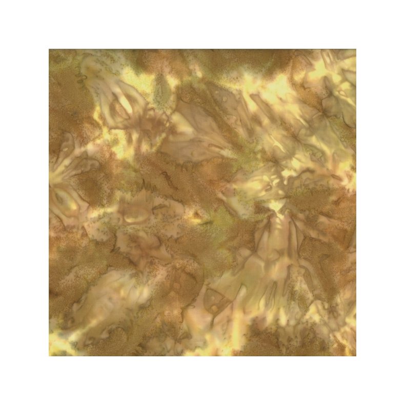 Batikstof - Ensfarvet meleret - Amber